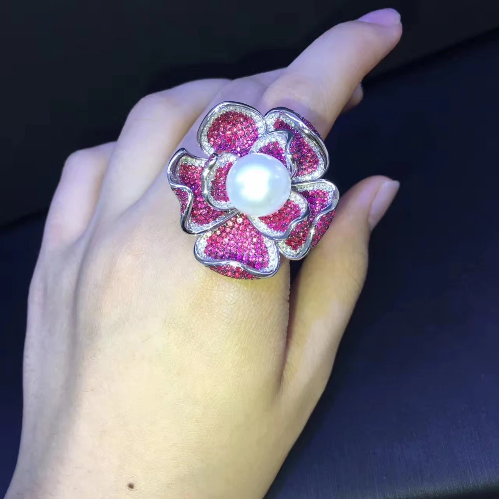 Jadite Cluster Ring Bubble Ring 925 Sterling Silver Plated Copper Wire Size Q Mixed Coloured Fresh Water Pearls