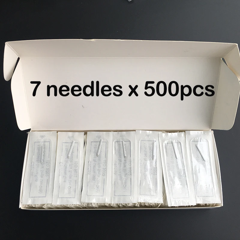 500pcs cosmetic tattooing microblading 7 pins eyebrow tattoo needle for manual microblading pen permanent makeup blade