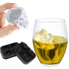 3D Череп Силиконовая для кубиков льда формочка лоток для шоколада торт форма конфеты самодельный лед чайник Бар вечернее крутое виски вино инструменты для мороженого