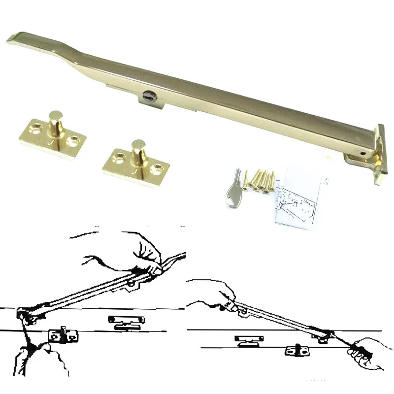 

Lockable Window Casement Stay Zinc Alloy Window Handle Lock with Key Security Window Limiter