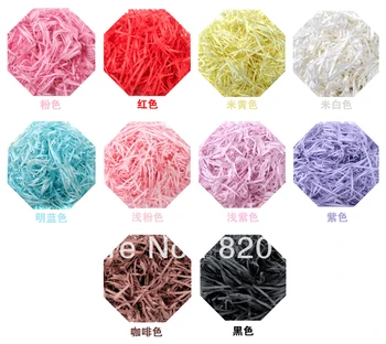 

multi color shredded crinkle cut paper Hamper Candy Cases Vase Box Filler Raffia Shred Paper Crinkle Cut,50g/pack,4packs/lot