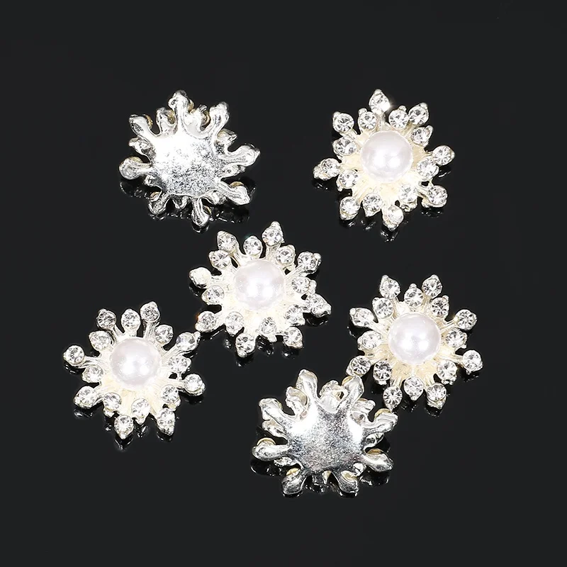 2019New 100 шт пуговицы с жемчугом и стразами/Пряжка украшение кнопки DIY аксессуары