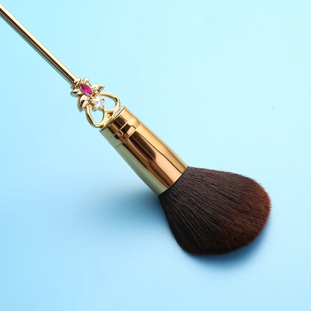 Gold 1pc Soft Horse Hair Pro Makeup Brushes Tool Foundation Powder