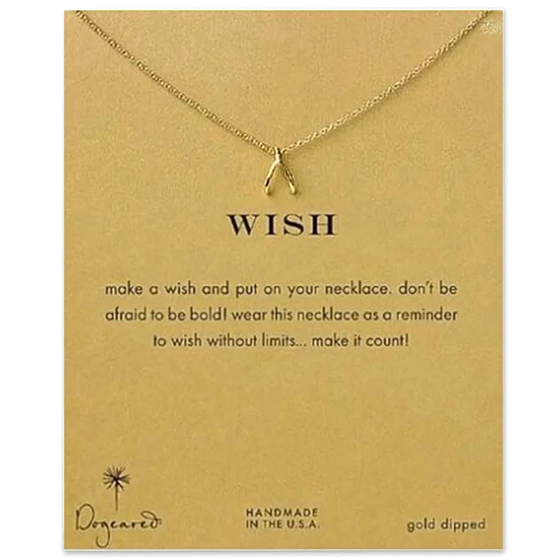 

Hot Sale Contracted Joker Wishbone Gold-color Pendant Necklace Set For Women Charm Choker Necklace Party Gifts Accessories