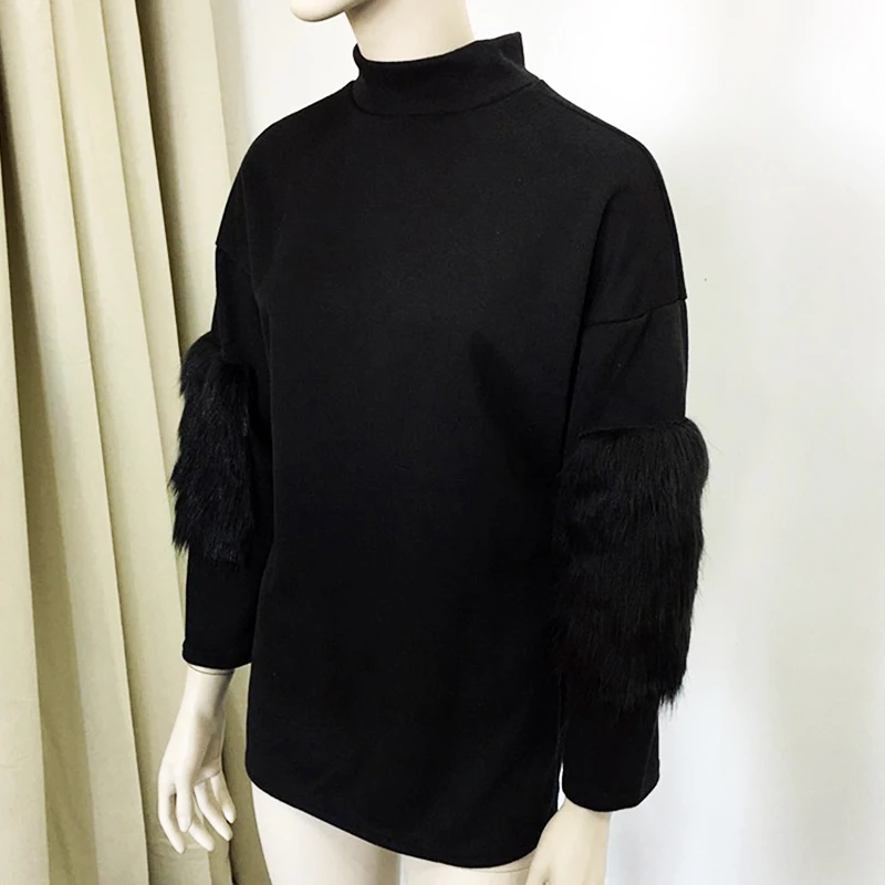Women Sweater Oversized Fur Sweater Winter Truien Dames Fluffy Sweater Tunic Turtleneck Pull Femme Manche Longue 2018 Outwear