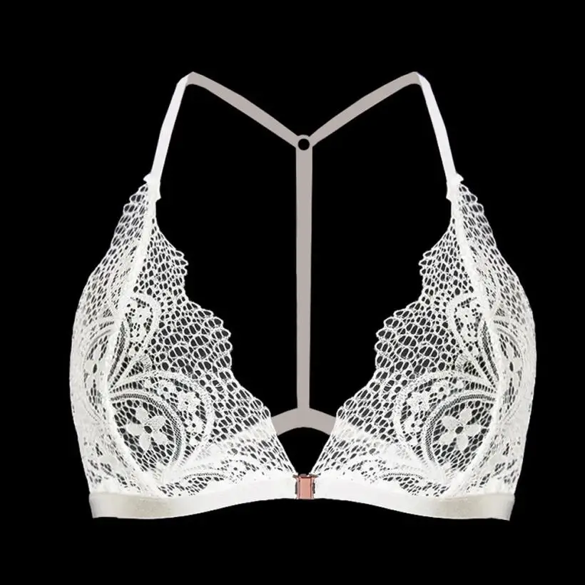 2018 New Womens Sexy Lingerie white Bras Hot Erotic Push Up Lace Open Bralette Floral Women Underwear Sex Clothes free ship #TH