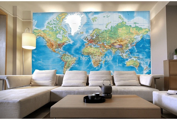 HD карта мира фотообои для учебы детской комнаты гостиной Декор обои современный дизайн нетканые обои Papel Tapiz