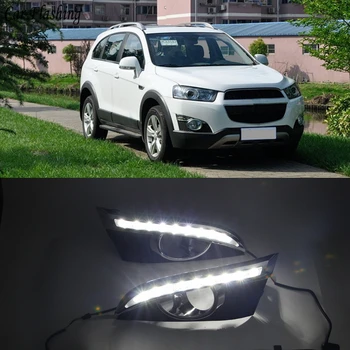 

2PCS For Chevrolet Captiva 2011 2012 2013 turn Signal Relay Car-styling 12V LED DRL Daytime Running Lights with fog lamp hole