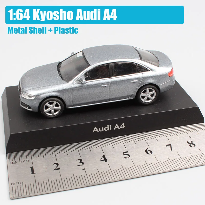 1: 64 Масштаб Мини kyosho A3 sportback A4 Q7 A8 TT купе родстер литая под давлением модель игрушечный автомобиль и автомобиль миниатюрный для детской коллекции - Цвет: Audi A4 Gray