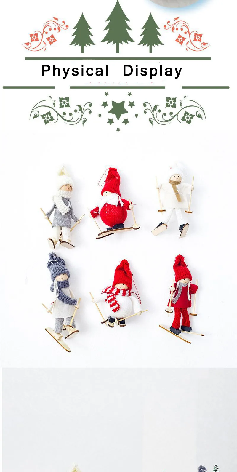 Cute Christmas Tree Decoration Kawaii Christmas Angel Girl Ski Pendant For Home Xmas Cloth Doll Party Hanging Decor Kids Gifts14