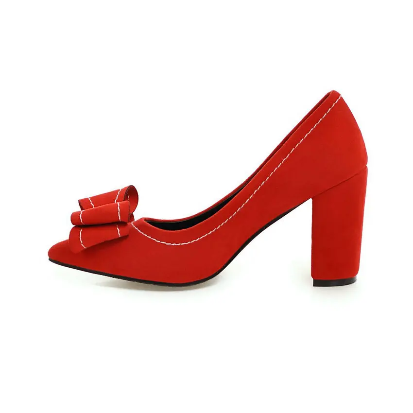 Noir Noeud Talons Carré Slip Bout À Noir Sur gris De Femme Pompes rouge Dames Femmes Flock 43 Papillon Chaussures Mariage Taille marron 34 Qutaa Pointu Hauts xwB07qB