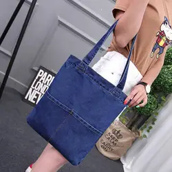 Стиральная джинсовая сумка на одно плечо большая емкость сумка для покупок простая сумка холщовая джинсовая сумка