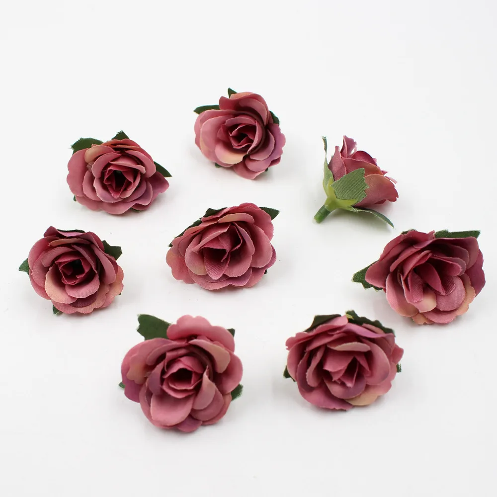 20 шт./лот, искусственные цветы, 3,5 см, мини Шелковая Роза, голова на День святого Валентина, свадебное украшение, сделай сам, цветок, стена, Подарочная коробка, цветы для рукоделия