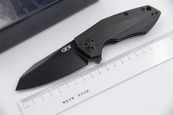 

JUFULE Flipper ZT0456 0456BW Folding titanium handle Ball Bearing hunt camp Pocket Survival EDC Tool 204P blade kitchen knife