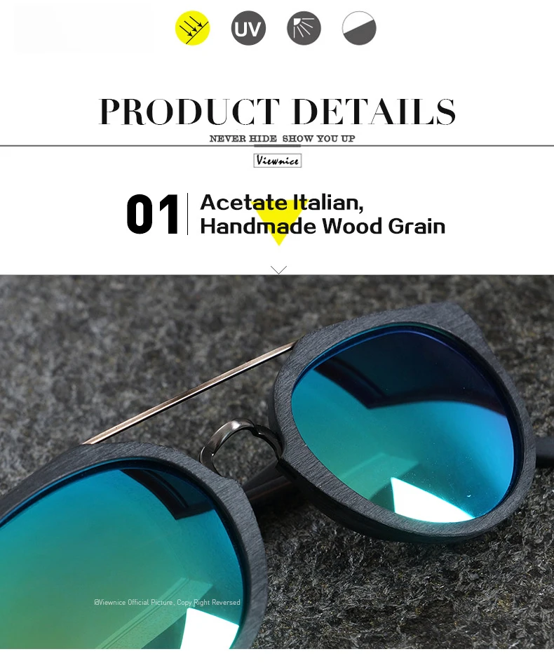 Новые солнцезащитные очки для женщин для мужчин винтажные модные поляризационные 09 круглое кольцо деревянные стеклянные очки oculos de sol feminino мужские рыболовные