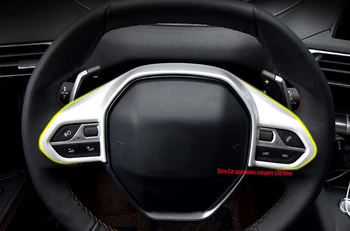 

Car styling 1PCS Interior ABS Matte Steering Wheel Cover Trim For Peugeot 3008 GT 2016 2017
