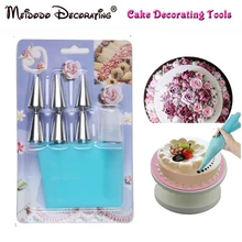 Новое поступление 6x Набор насадок из нержавеющей стали инструмент для украшения торта+ 1x длина Силиконовый кондитерский мешок для глазури