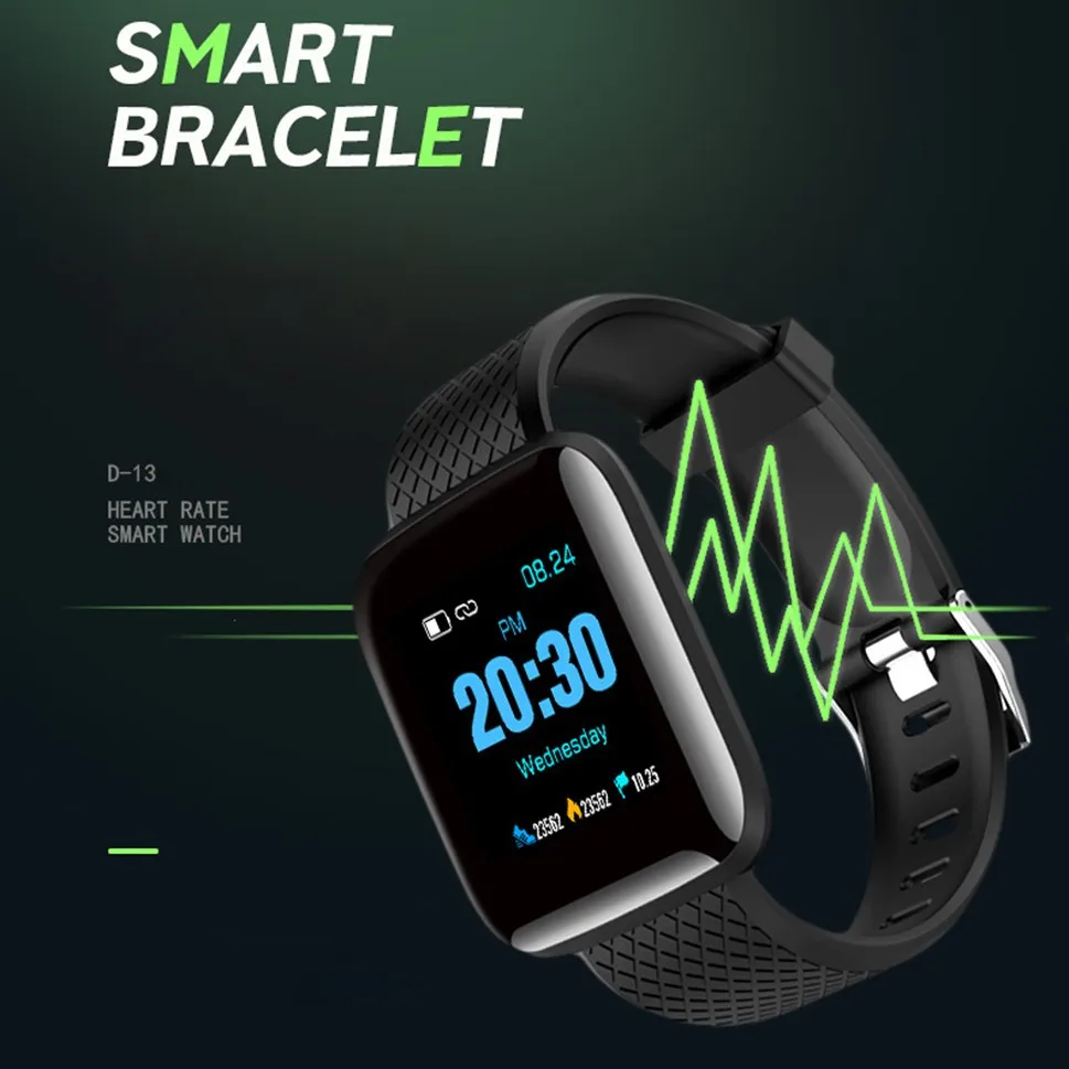 

YEINDBOO New D13 Touch Screen Smart Watch Blood Pressure Heart Rate Tracker Watch Sports detection Smart watch for IOS Android