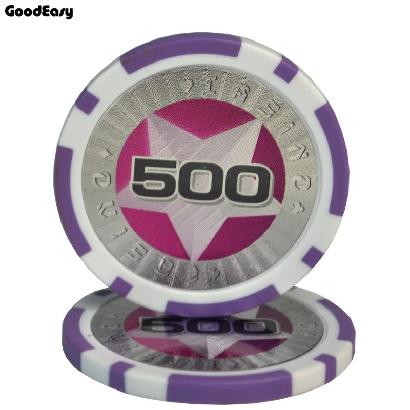 5 шт./компл. мульти-col 11,5g ABS железа внутри Casino Chips в форме фишек Казино холдем Монте Карло для покера покерных фишек казино аксессуары - Цвет: 500