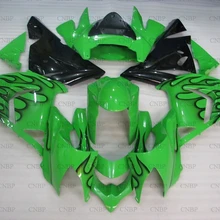 Ninja ZX 10r 2004-2005 Пластик Обтекатели ZX10r 2005 Кузов для Kawasaki ZX10r 2005 зеленый черный пламя тела Наборы