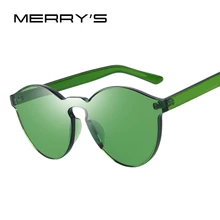MERRY S Fashion Women Cat Eye Shades Luxury Sun glasses Integrated Eyewear Candy Color UV400