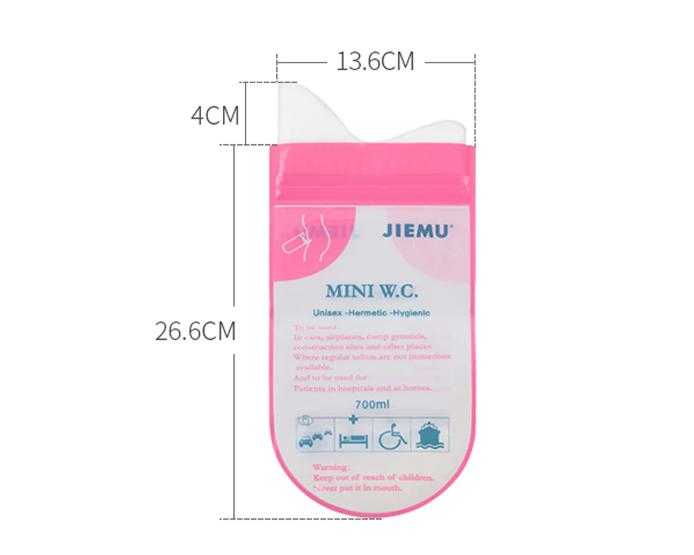 700 ML 4 PS الطوارئ في الهواء الطلق المحمولة كيس بول القيء حقيبة ، ازدحام المرور في الهواء الطلق جناح البسيطة مرحاض متنقل