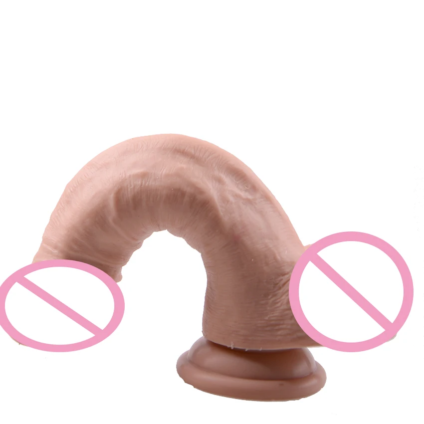 Tanie Mlsice 20cm podwójne realistyczne sztuczny penis Dick miękkiego silikonu dildo