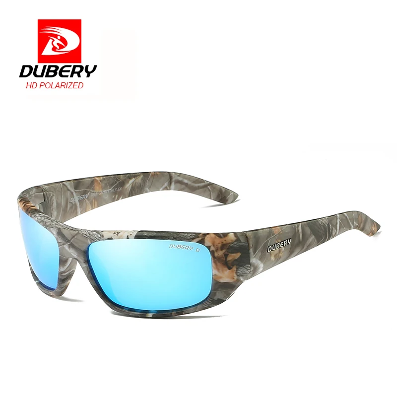 DUBERY  Sport Sunglasses Polarized For Men Sun Glasses Square Driving Personality Color Mirror Luxury Brand Designer  Zipper Box
