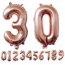 Розовые золотые шары из фольги в виде цифр большая цифра гелиевые шарики Свадебные украшения день рождения принадлежности для детского душа