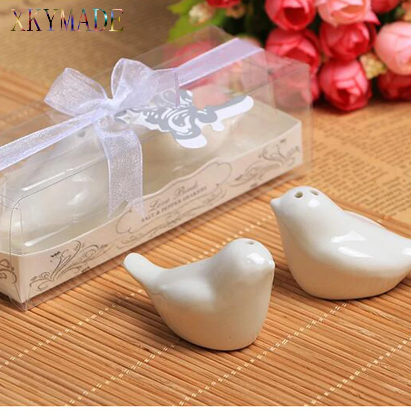 Love Birds Salt Pepper Shaker in Clear Box Party 100 Boxes Wedding