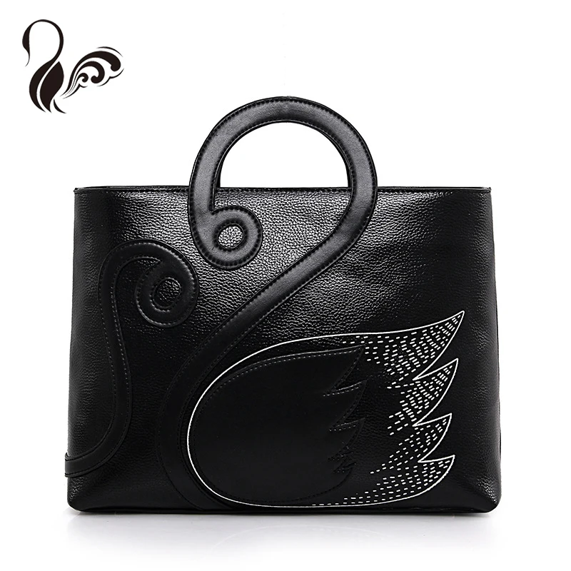 

LUOQI Fashion Luxury Woman Swan Totes Bag PU Leather Designer Handbags Capacity Shoulder Bag Women Brands Bolsas Crossbody