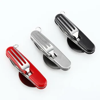 

by dhl 500set practical Camping Picnic Tableware Set Portable Folding Multi-Function 4 in 1 kitchen set tools