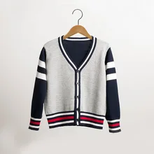 Зимний детский вязаный свитер, хлопок, осень, теплый, для мальчиков, детские топы с v-образным вырезом и длинными рукавами для мальчиков, Детское пальто, верхняя одежда