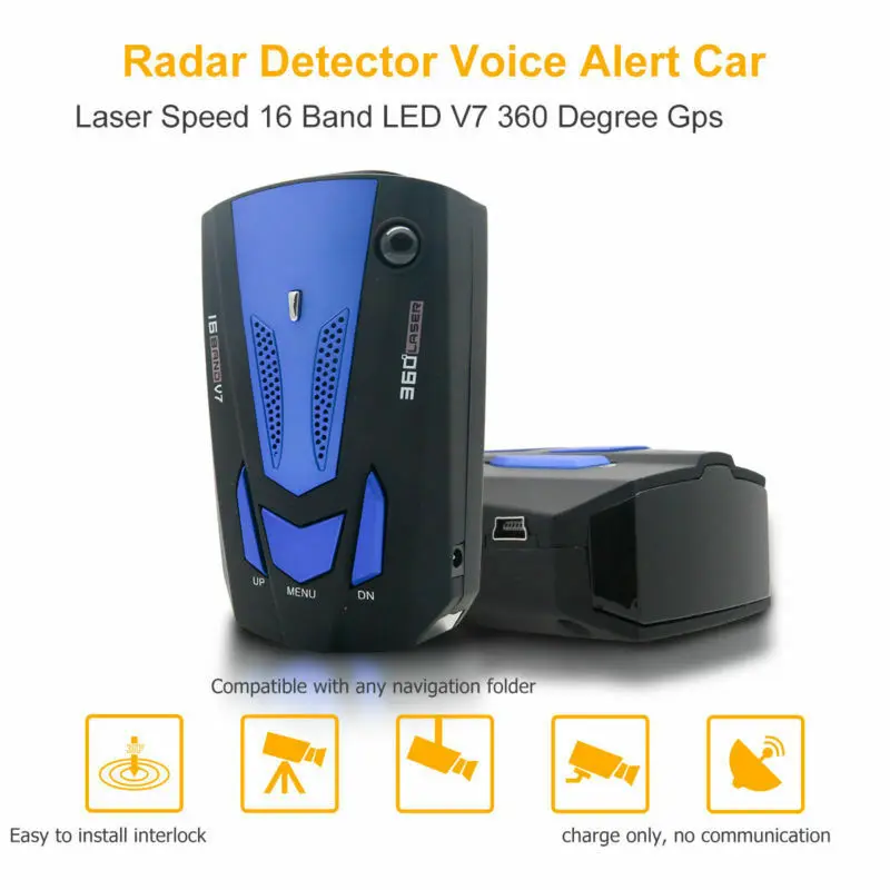 Car Speed Anti-Police Voice Alert Radar 360° GPS Protection Laser Detector Alarm 
