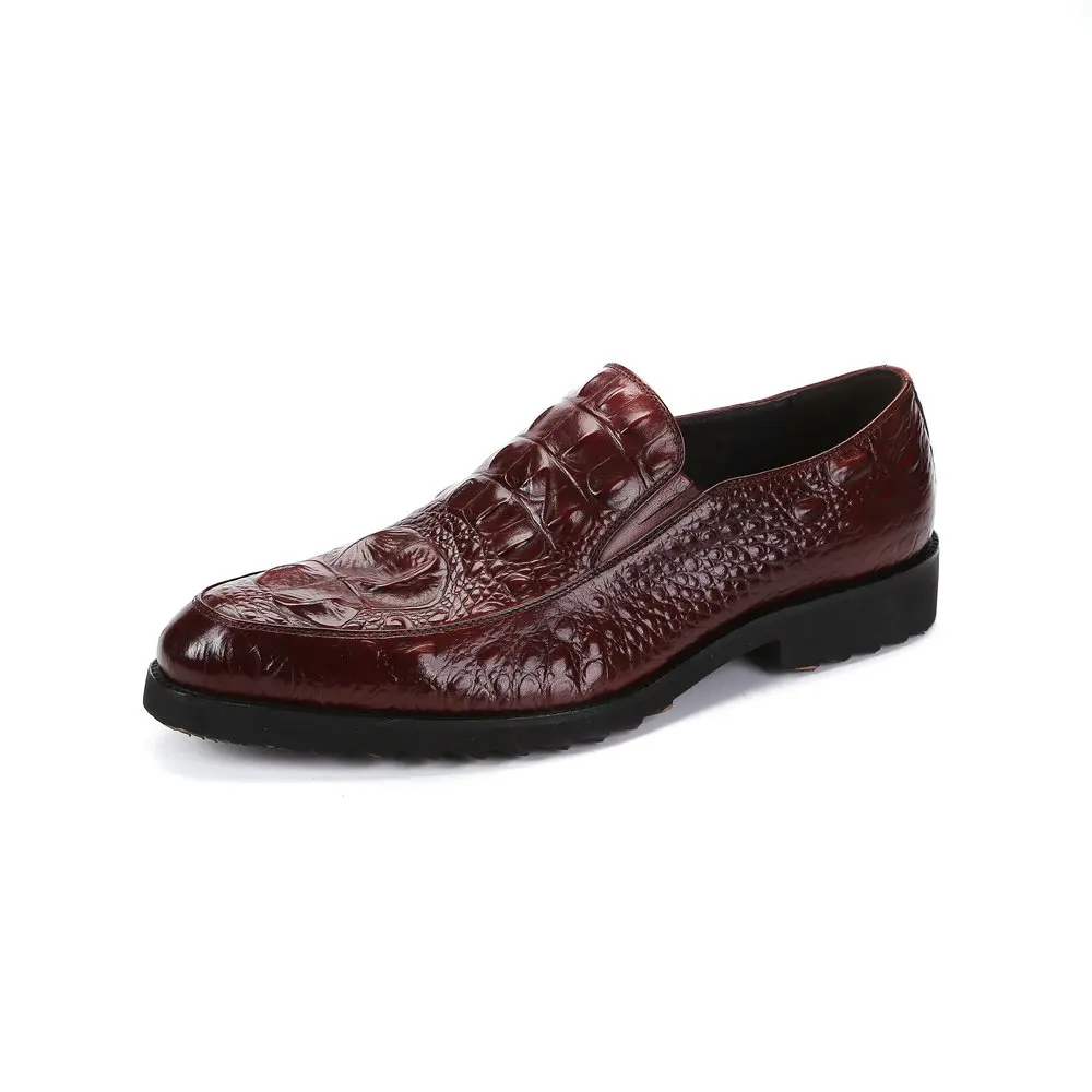 Mens leather shoes italian formal Fish pattern skin dress office