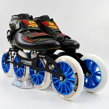 Симмонс скорость коньки Черный цвет inline скорость катание обувь углеродного волокна для женщин и человек 4*120 мм раздвижные катание