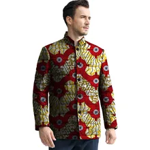 Африканский Стиль принт Для мужчин держать теплая куртка хлопок лайнер утолщение пальто человек Дашики Африканский Для мужчин Костюмы теплая одежда по индивидуальному заказу