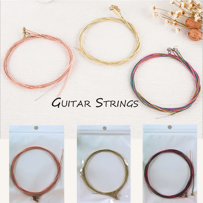 2017 Newest Acoustic Guitar 6 pcs/set steel Strings Gauge Set of Wooden