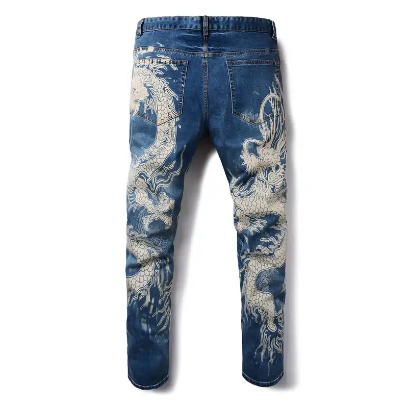 Dragon print jeans Clearance