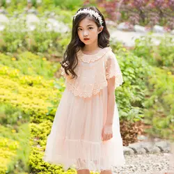 Милое платье принцессы с кружевными цветами и оборками для маленьких девочек, летнее праздничное платье на бретелях, новое модное милое