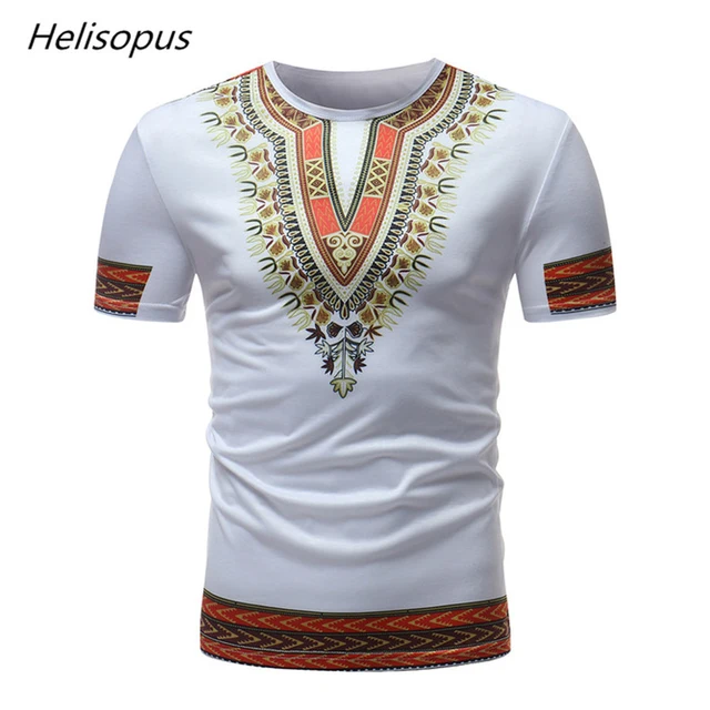 Helisopus 2019 Summer African Design Printed Dashiki T Shirts for Men ...