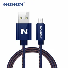 NOHON Micro USB кабель Android ковбойская ткань для samsung Xiaomi htc Nokia LG мобильный телефон быстрое зарядное устройство Синхронизация данных USB кабель