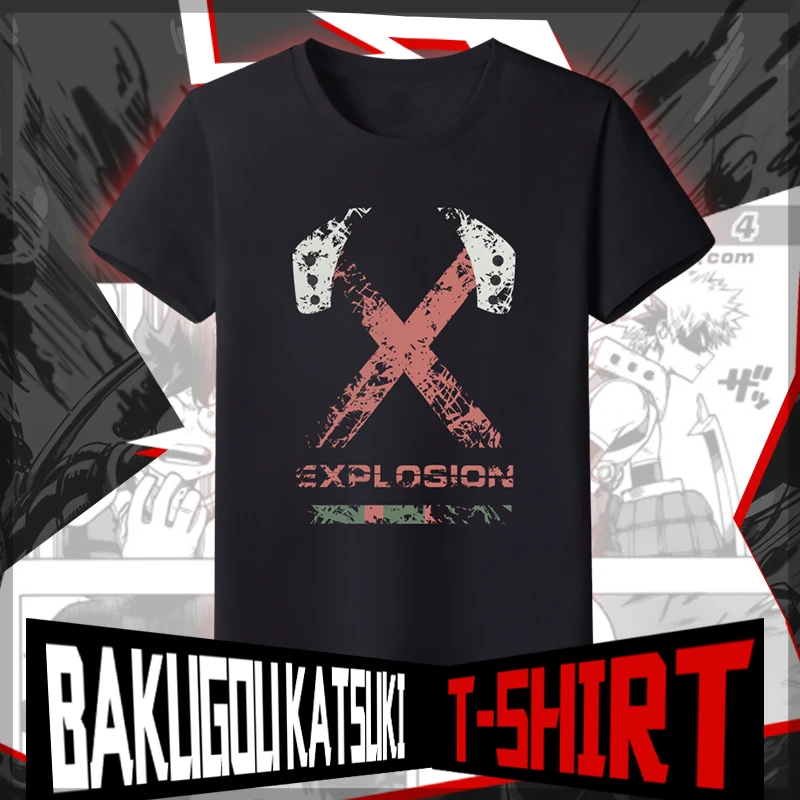 Аниме JK My Hero academic bakugou костюм кацуки для косплея Повседневная футболка Топы