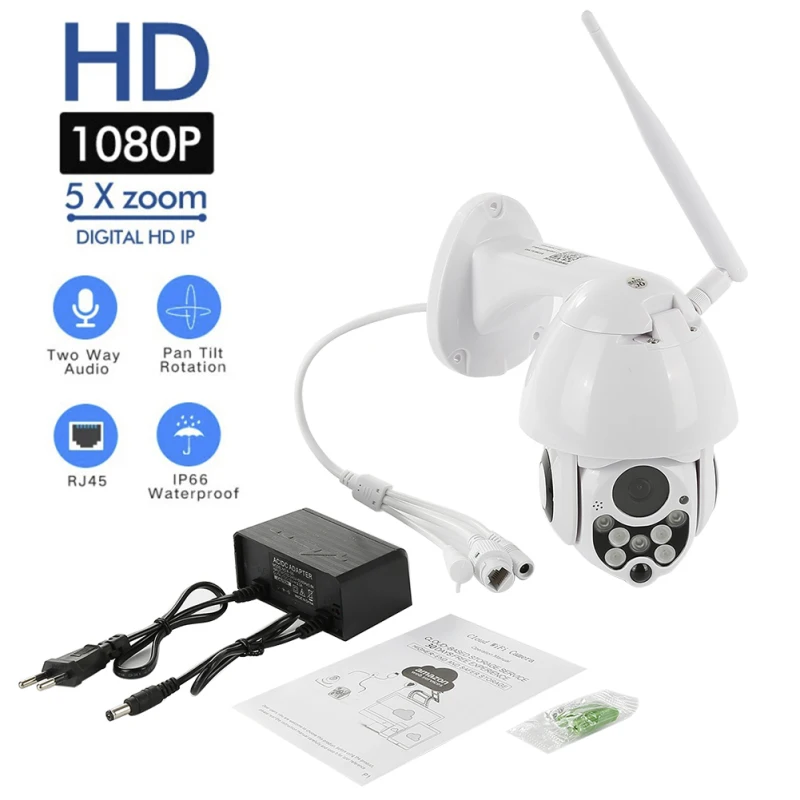 Наружная скоростная купольная IP камера 1080P PTZ беспроводная Wi Fi безопасности с