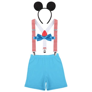 

Cute Baby Mickey Mouse Clothes Set 1st Birthday Outfit for Boy Fashion Baby Boy Suspender Outfit Baby Clothes for Photo Shoot