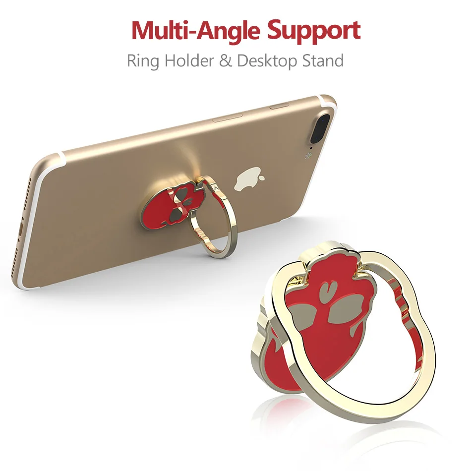 CHOETECH 360 Degree Rotation Zinc Alloy Metal Finger Ring Holder For Samsung Galaxy Phone Stand Universal Mobile Phone Holder
