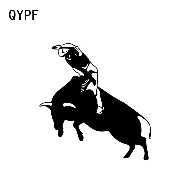 QYPF 13 9*14 6 см таинственная езда дикий бык Декор ковбой фитнес Виниловая наклейка