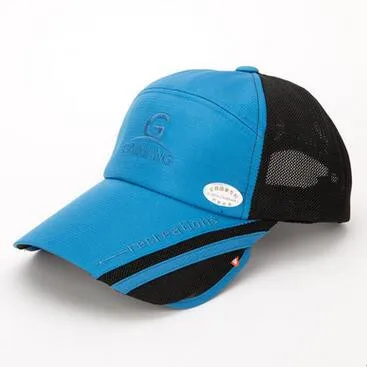 Новинка, стильная женская шляпа, летняя, выдвижная, большая, карнизная, солнцезащитные шапки, сетчатая, дышащая, бейсболка, для рыбалки, регулируемый размер, пара кепок - Цвет: blue