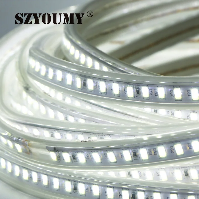 SZYOUMY 220 В 120 светодио дный s/m 5630 SMD светодио дный ленты гибкие ленты Light 5630 Водонепроницаемый Главная Сад высокой яркость Бесплатная доставка