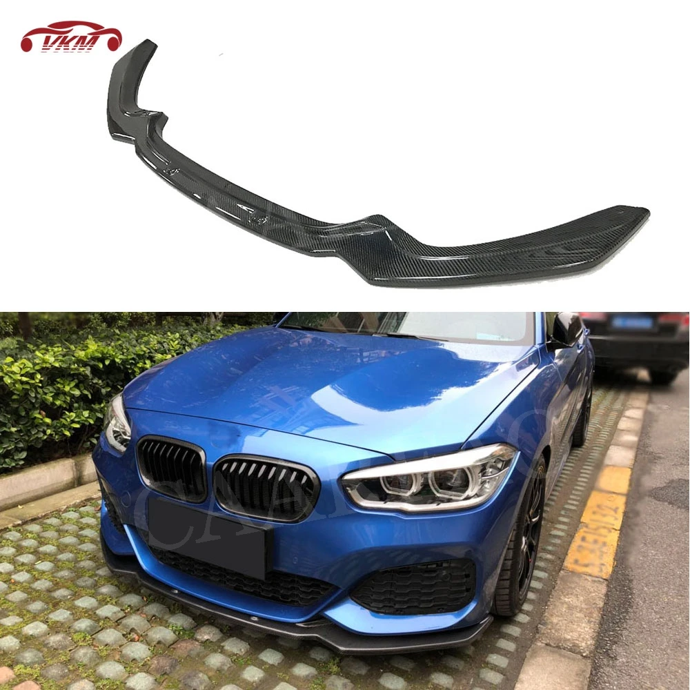 For BMW 1 Series F20 M Sport Hatchback 2 Door 4 Door Carbon Fiber Front Bumper Lip Spoiler Chin Guard Car Styling